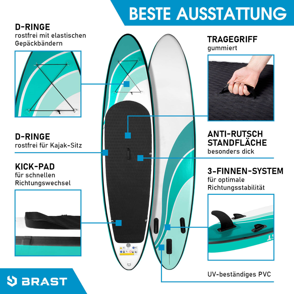 SUP Board aufblasbar mit Sitz WAVE 300