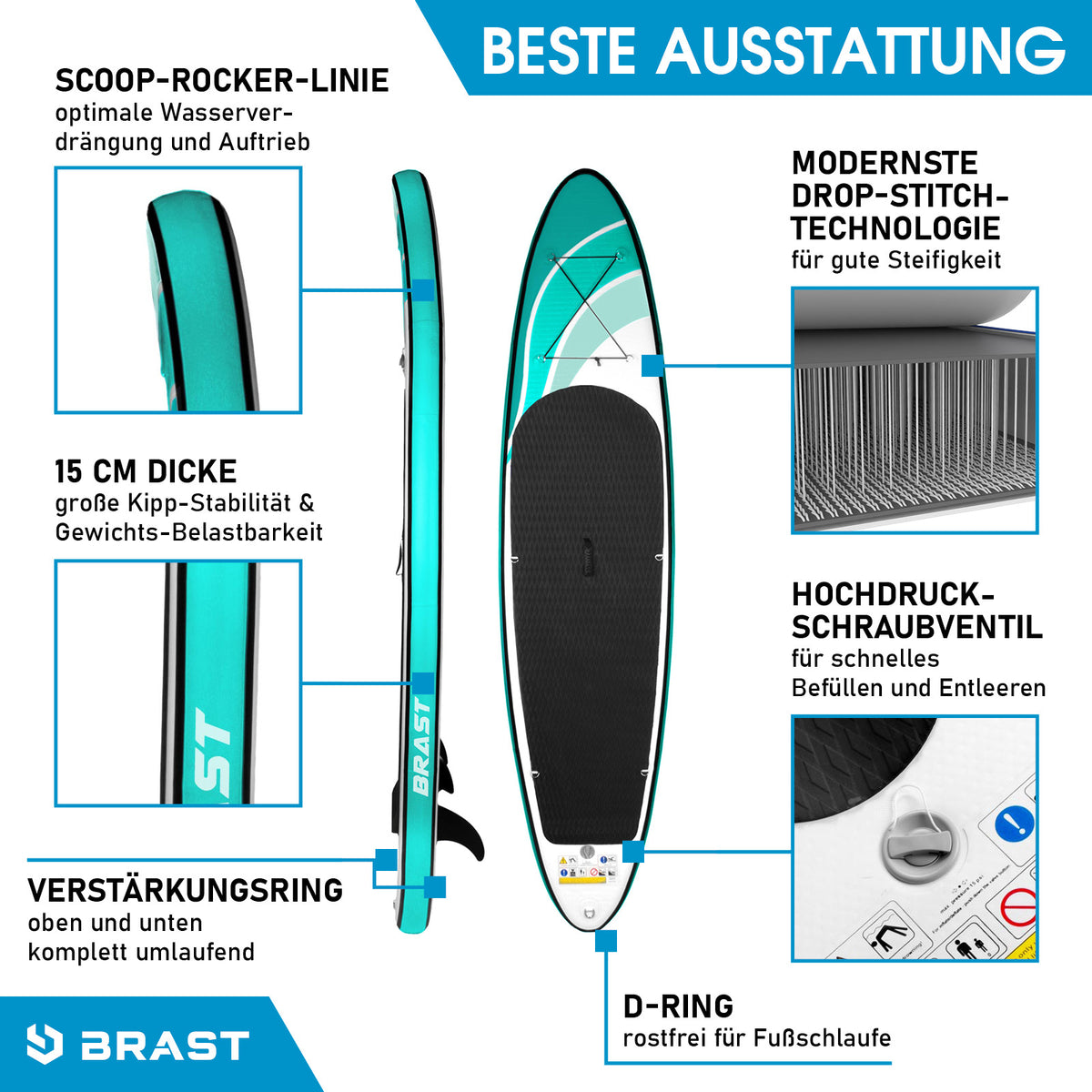 SUP Board aufblasbar mit Sitz WAVE 300