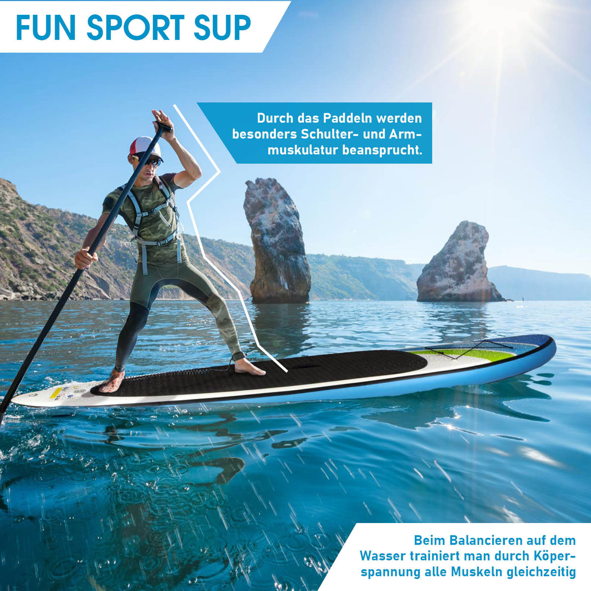 SUP Board aufblasbar mit Sitz SPEED 365