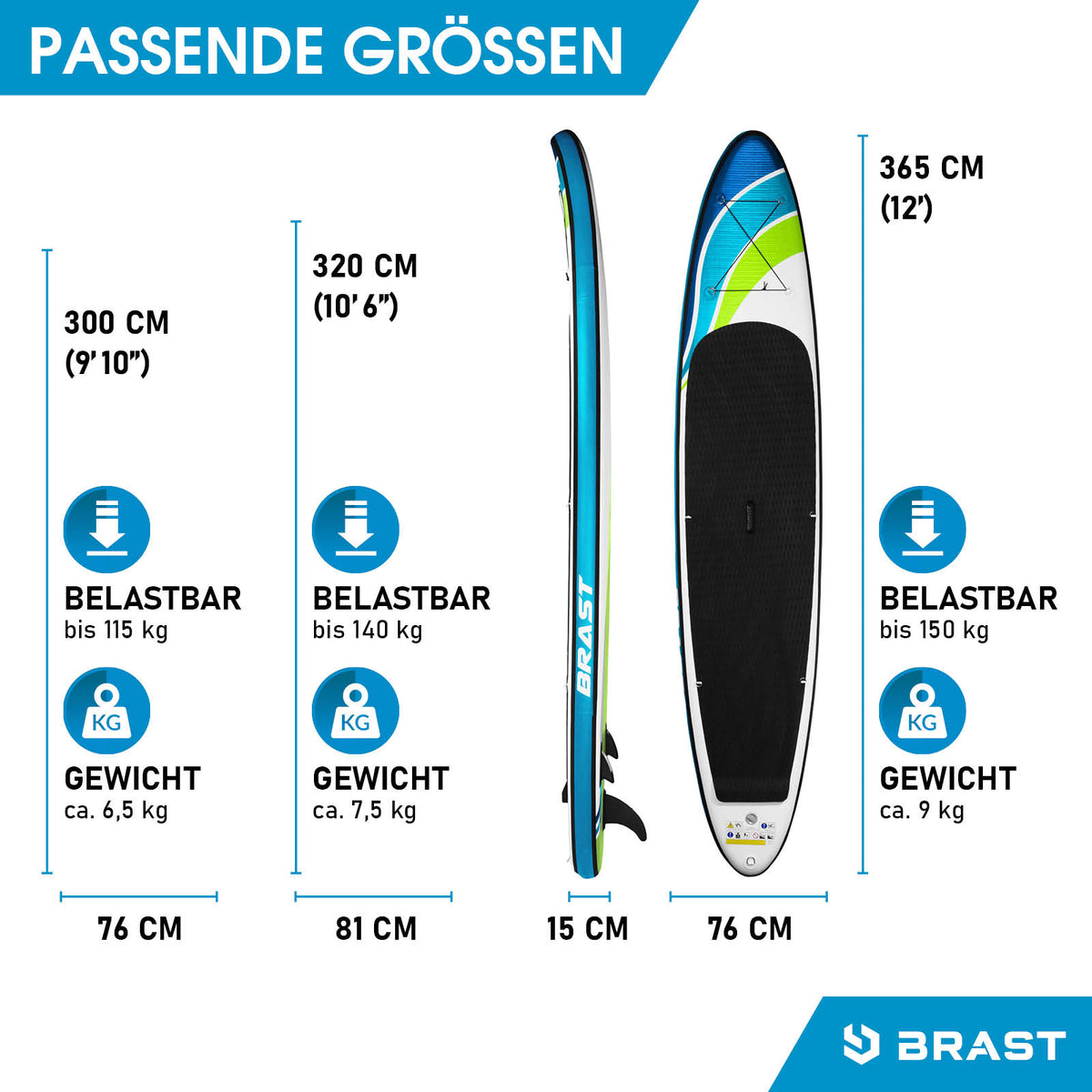 SUP Board aufblasbar mit Sitz SPEED 365