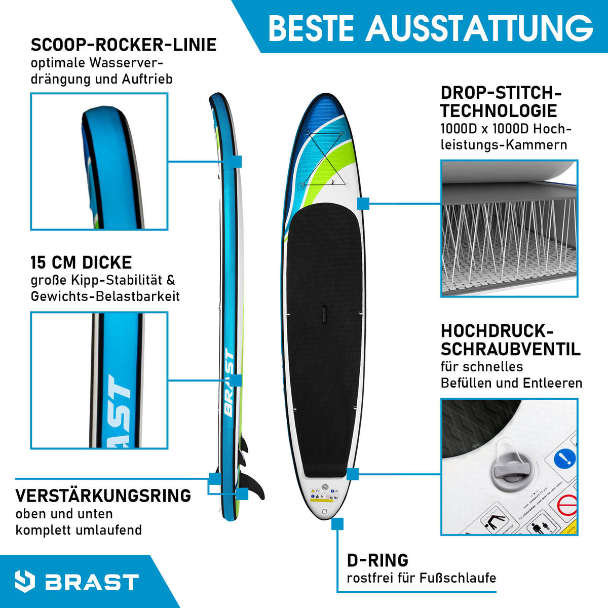 SUP Board aufblasbar mit Sitz SPEED 365