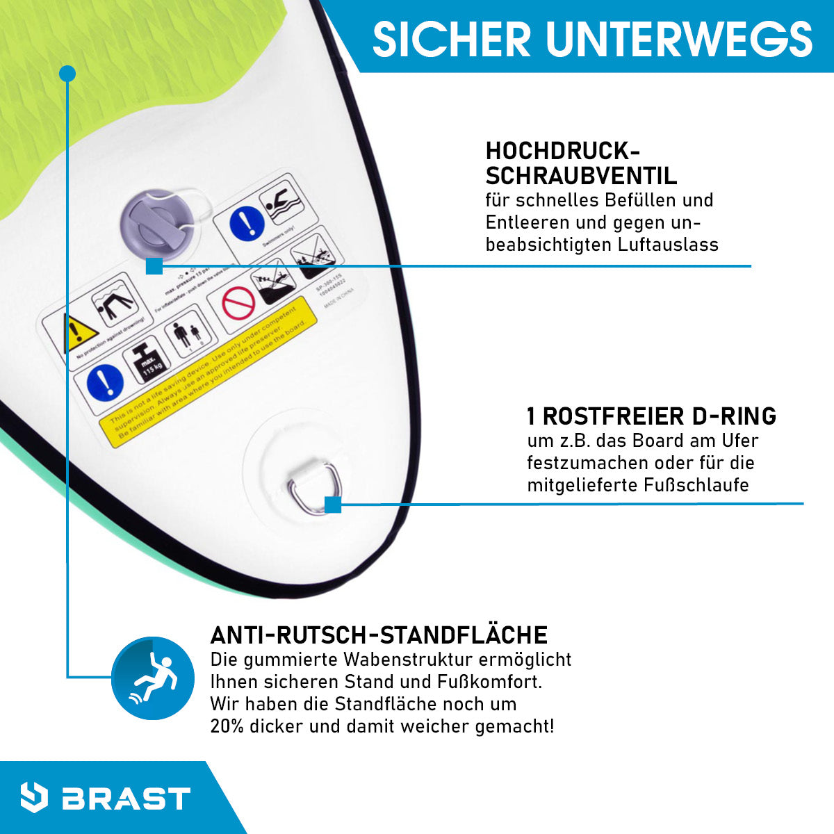 Aufblasbares SUP Board Set mit Sitz FLOWER 300  lime