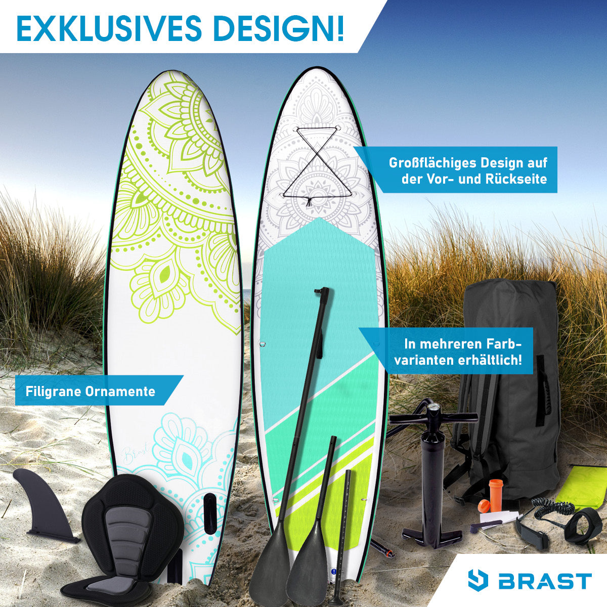 Aufblasbares SUP Board Set mit Sitz FLOWER 300  lime
