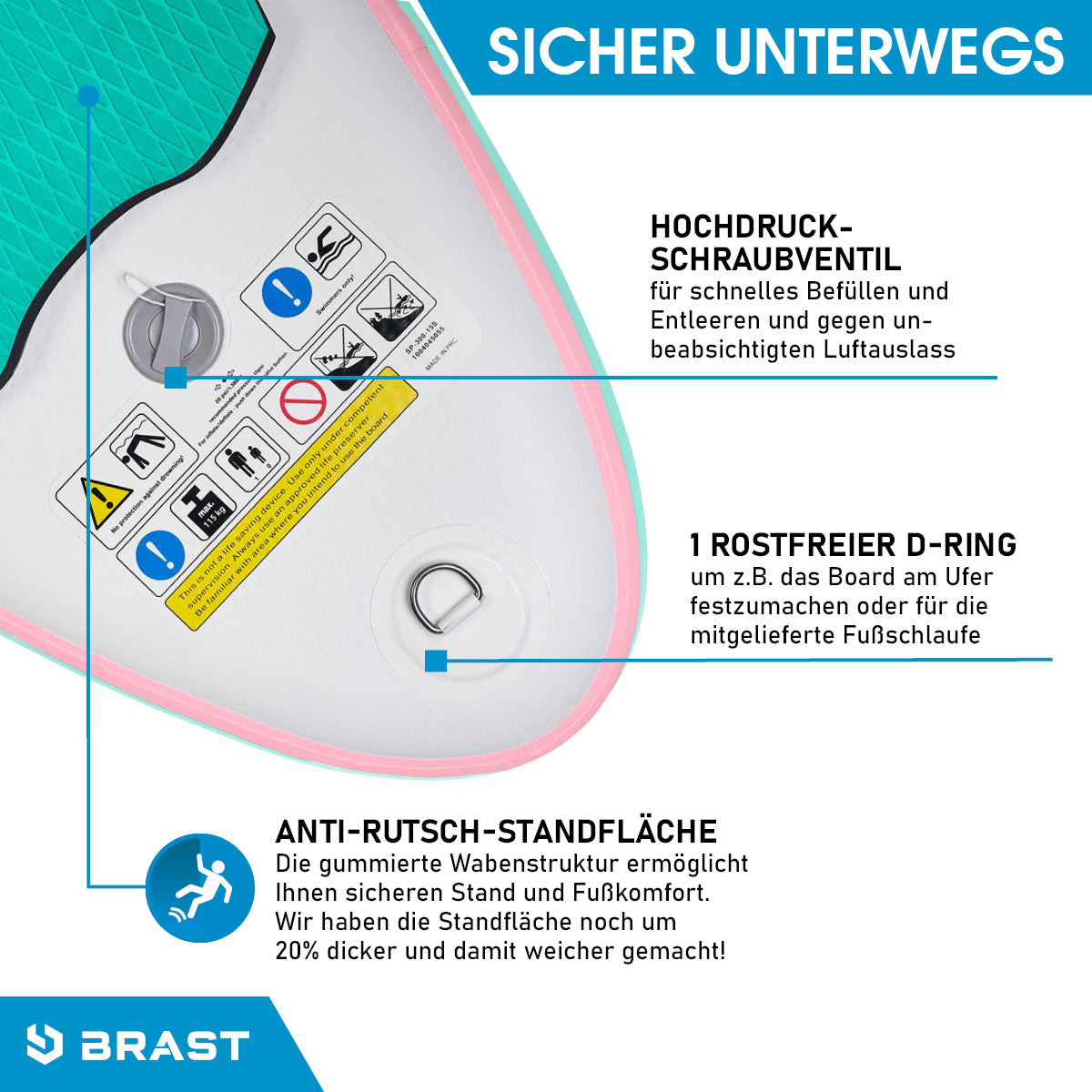 Aufblasbares SUP Board Set mit Sitz LILY 300 pastell