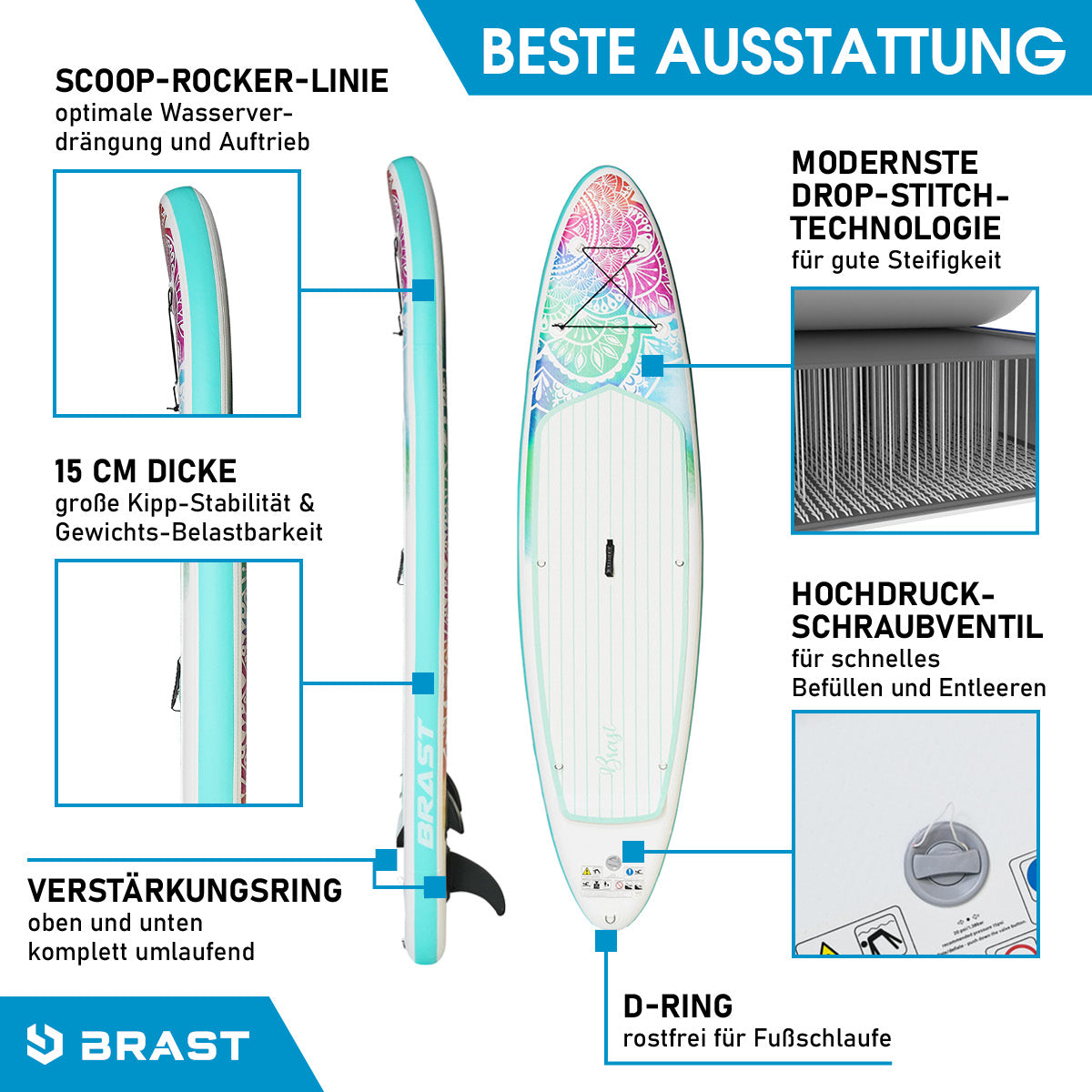 Aufblasbares SUP Board Set mit Sitz MANDALA 300