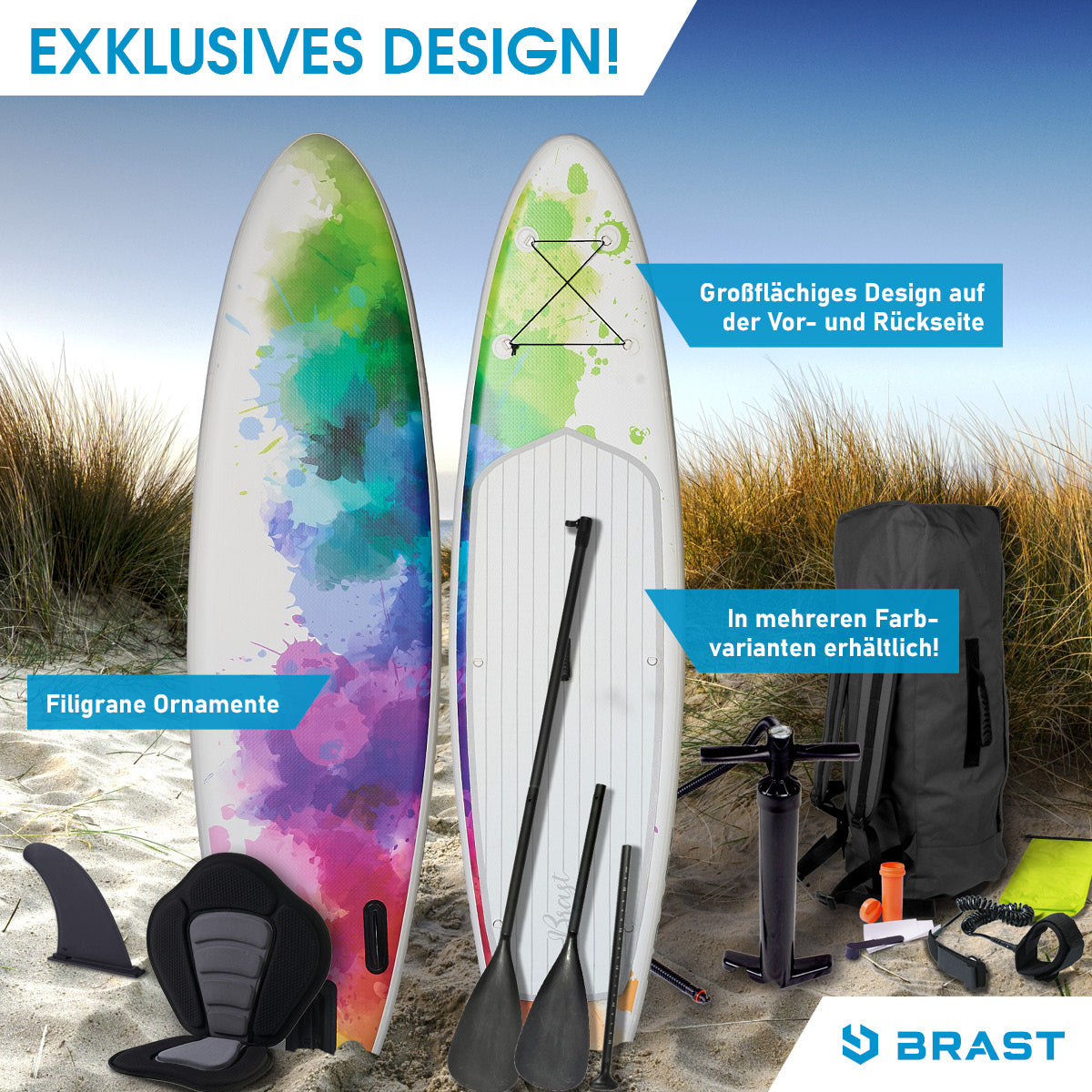 Aufblasbares SUP Board Set mit Sitz RAINBOW 300