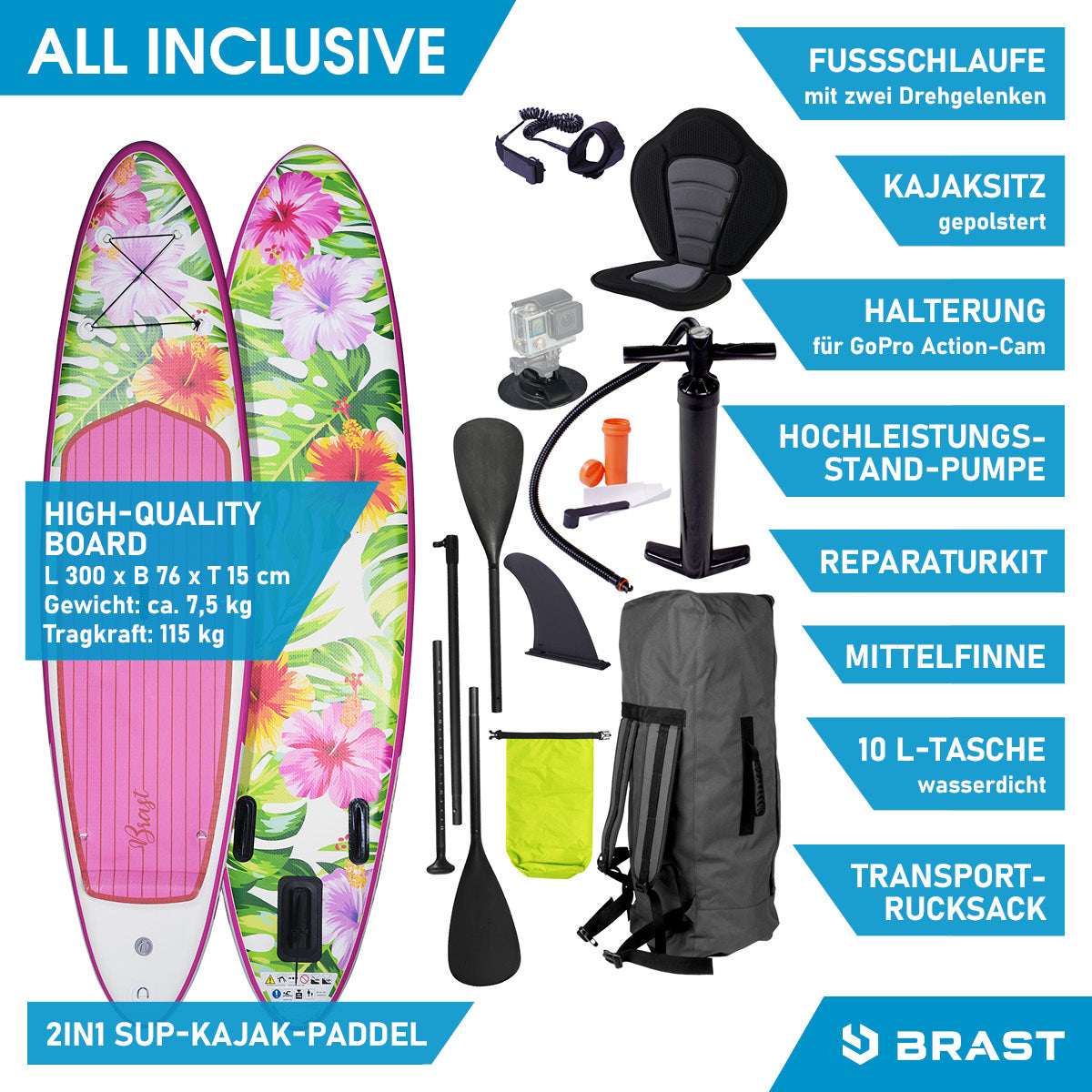 Aufblasbares SUP Board Set mit Sitz EDEN 300