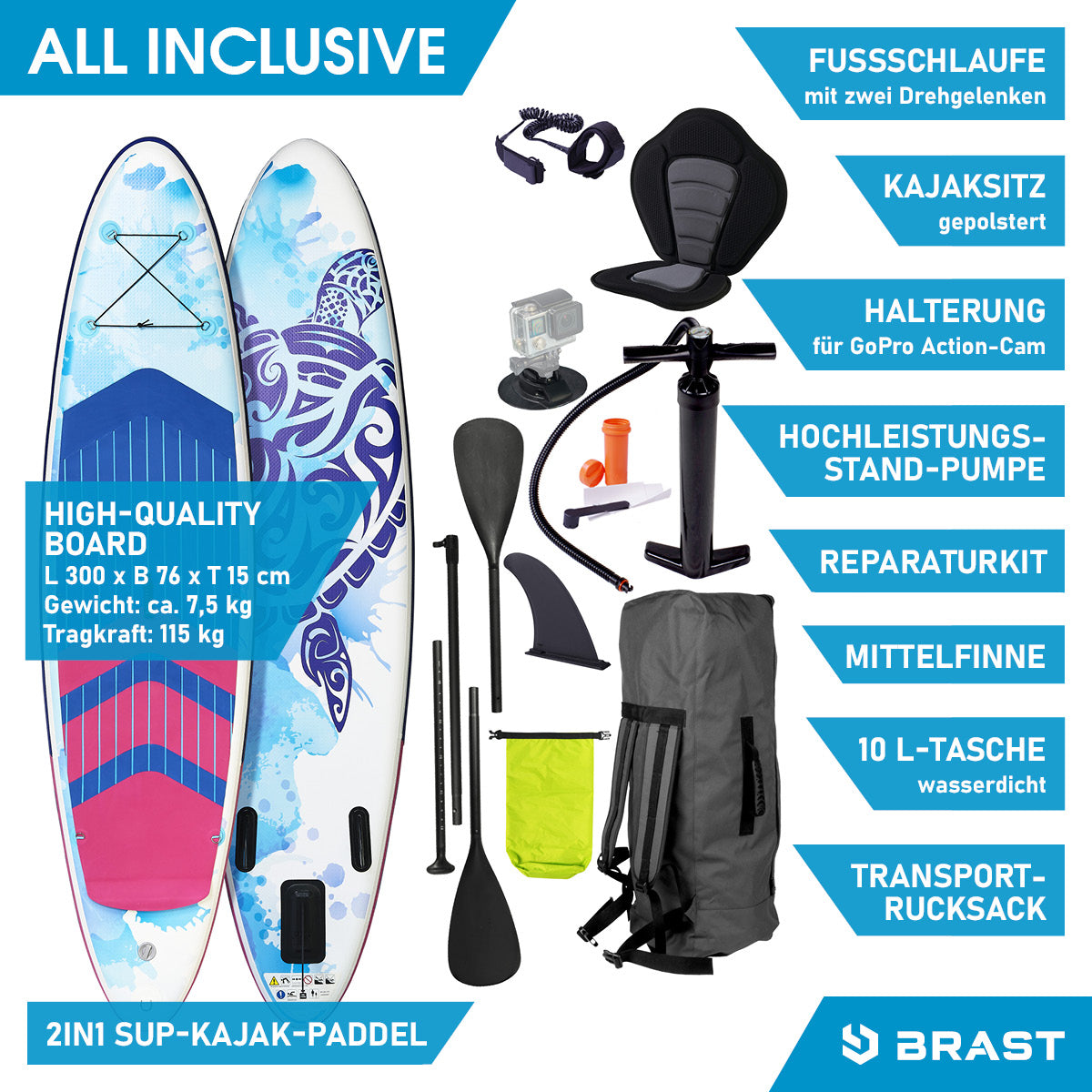 Aufblasbares SUP Board Set mit Sitz WATER 300