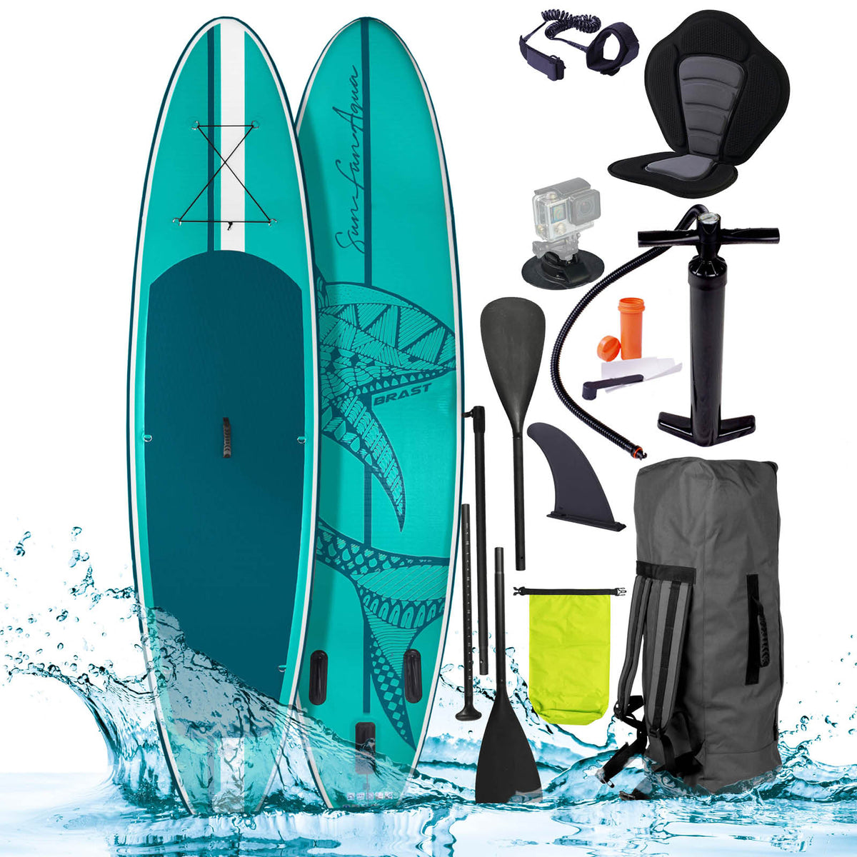 SUP Board aufblasbar mit Sitz  SHARK 320 petrol