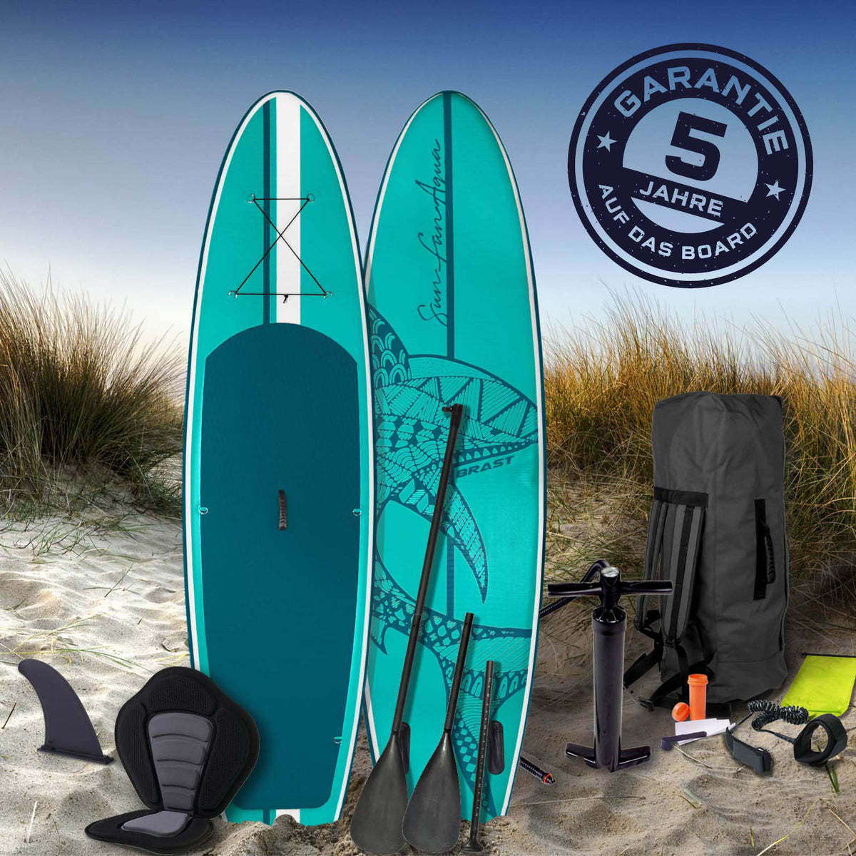SUP Board aufblasbar mit Sitz  SHARK 320 petrol