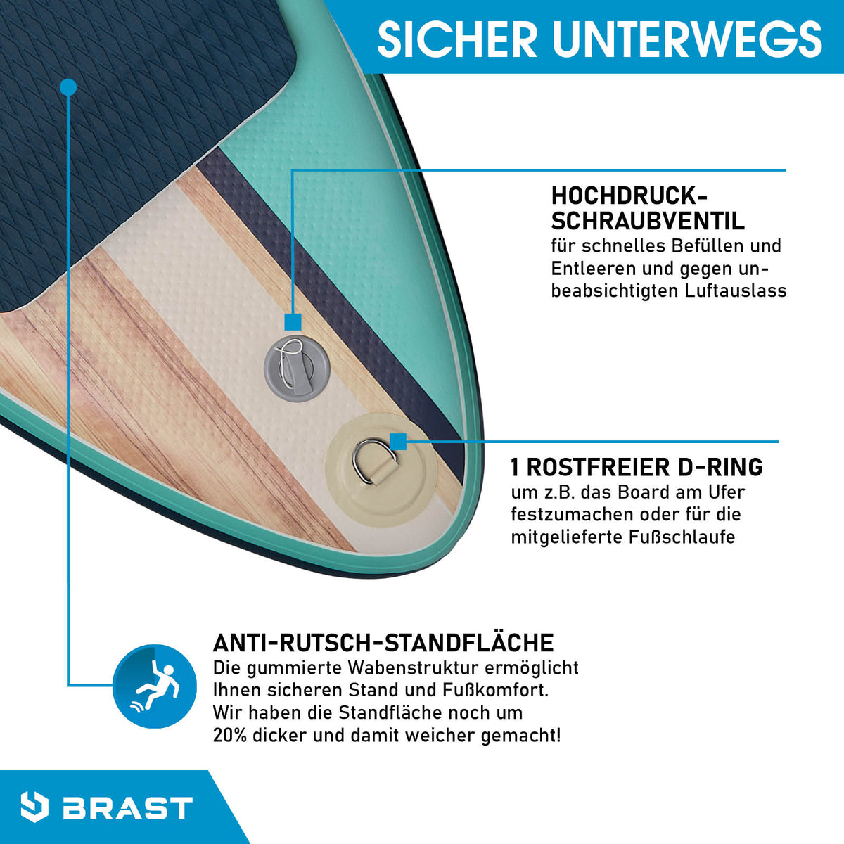 Aufblasbares SUP Board Set mit Sitz SHARK 320 nature