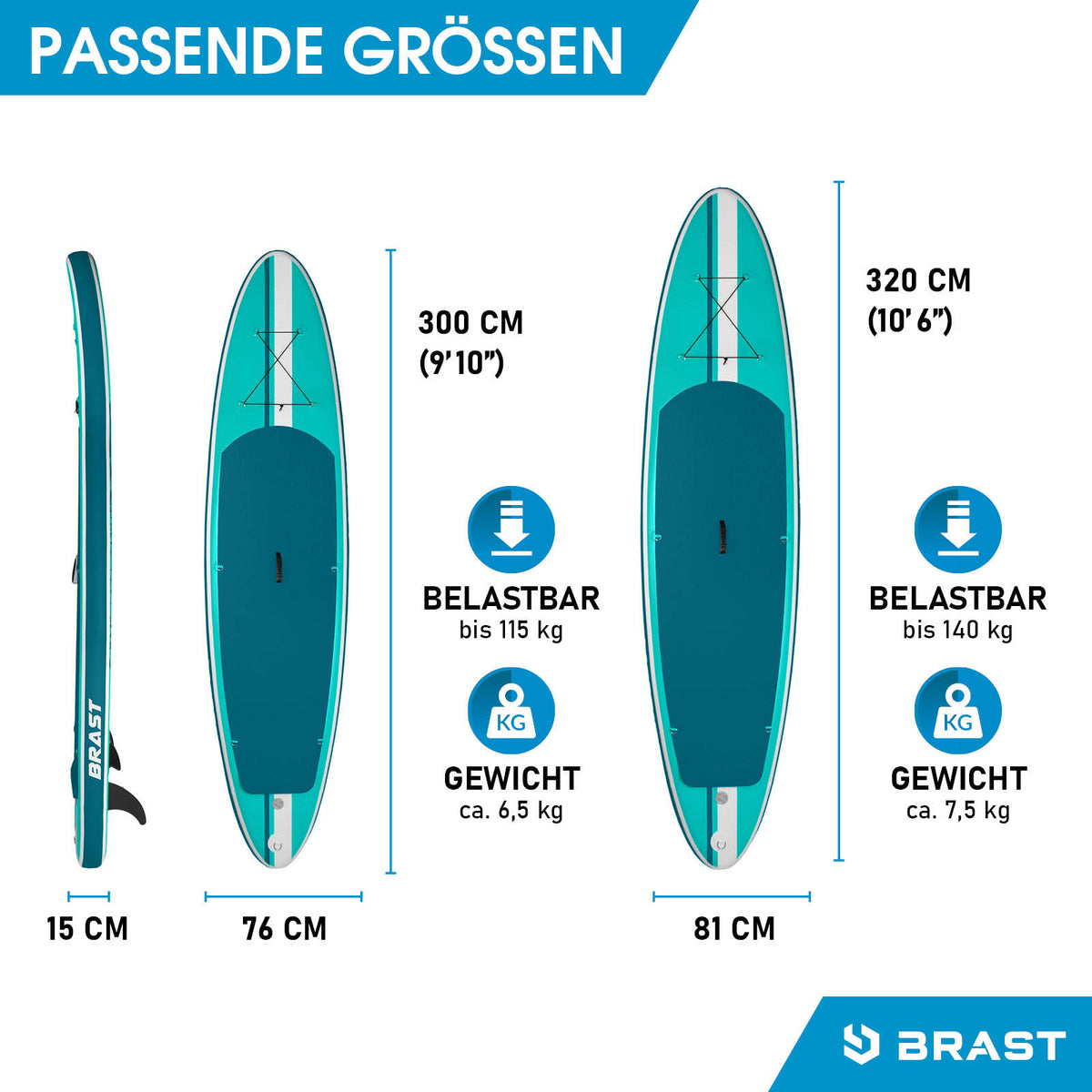 SUP Board aufblasbar mit Sitz  SHARK 320 petrol