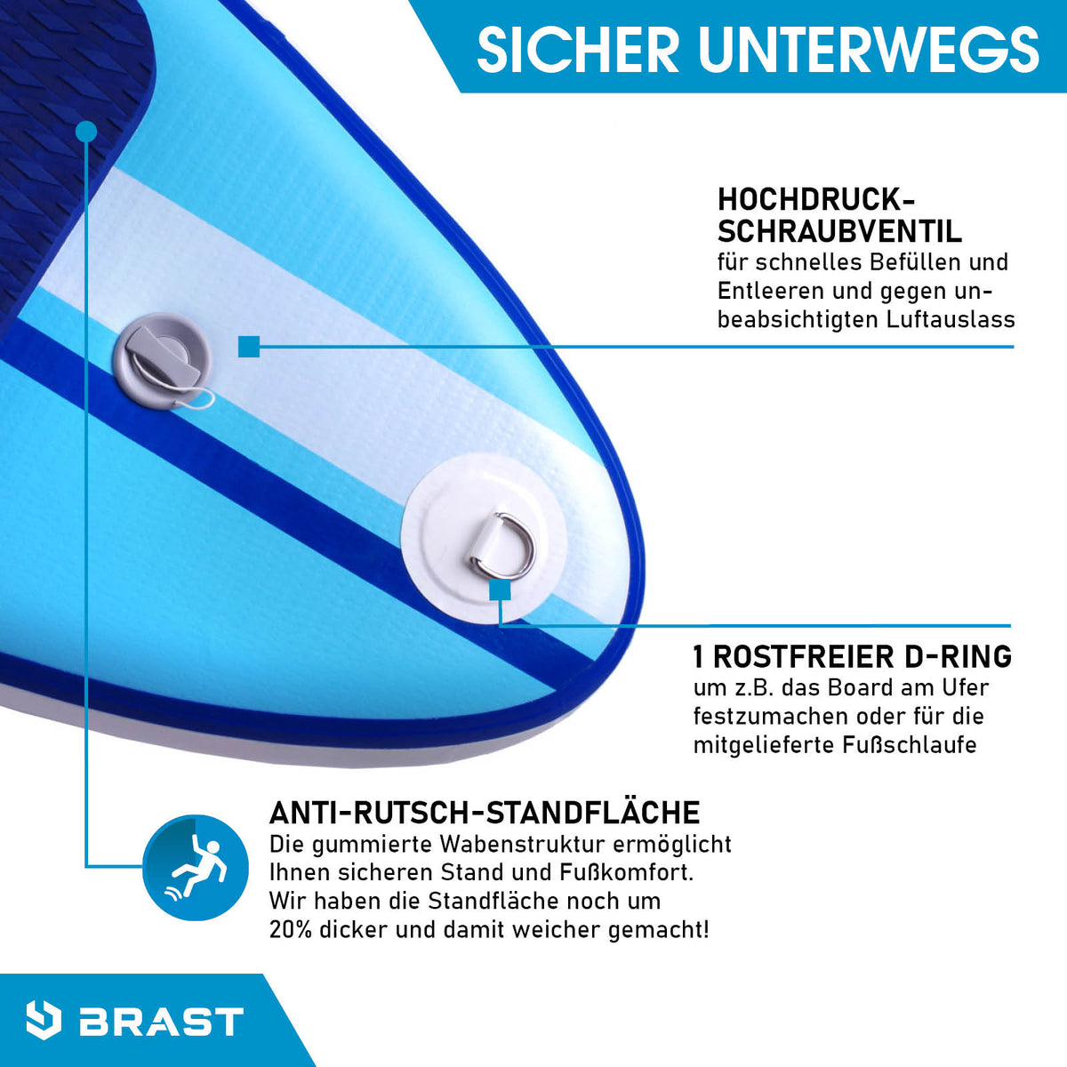 Aufblasbares SUP Board Set mit Sitz SHARK 365 blue