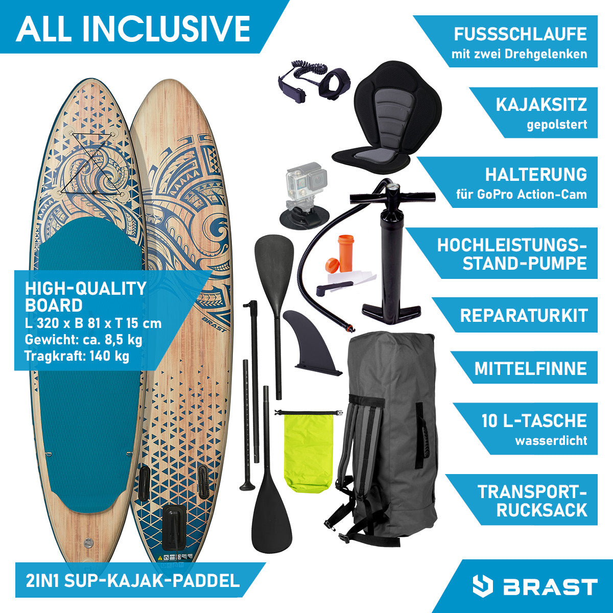 SUP Board aufblasbar TRIBAL 320