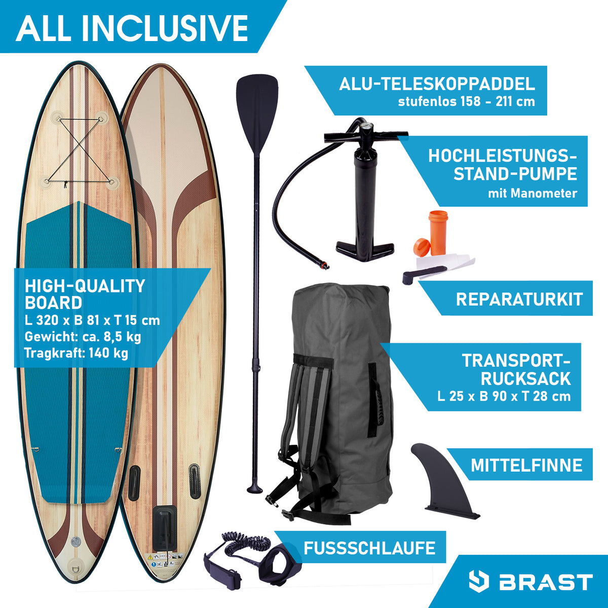 SUP Board aufblasbar SIXTIES 320