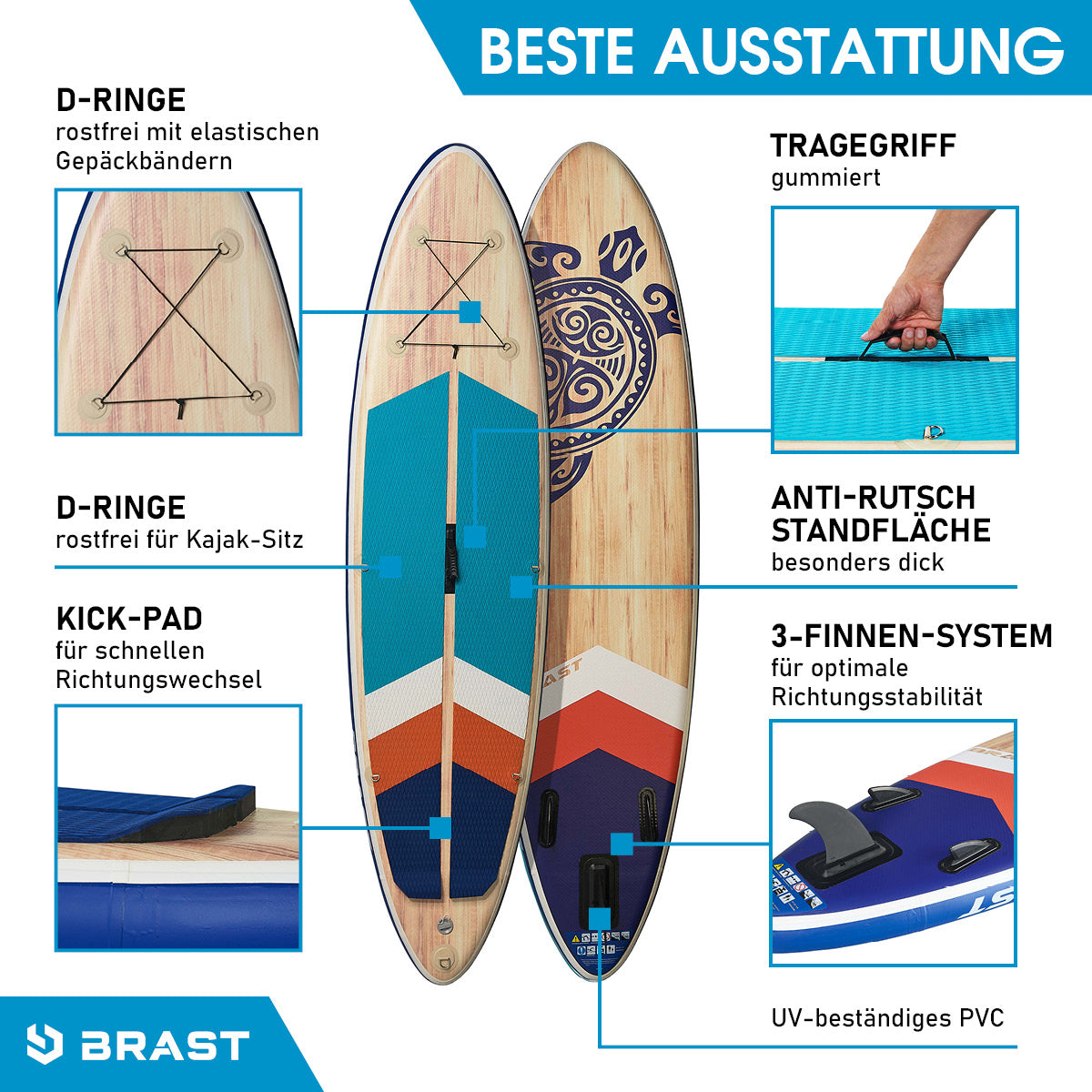 SUP Board aufblasbar TURTLE 320