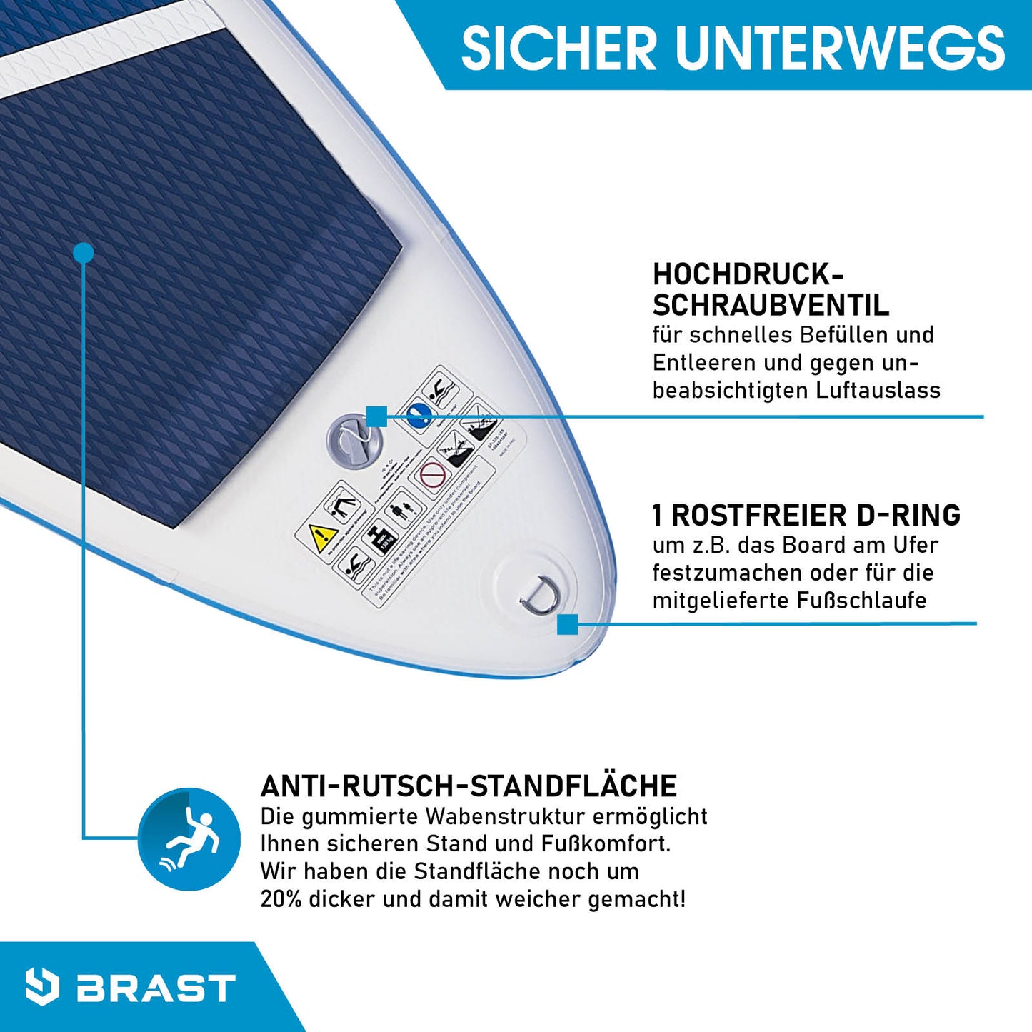 SUP Board aufblasbar GRID 320 blue