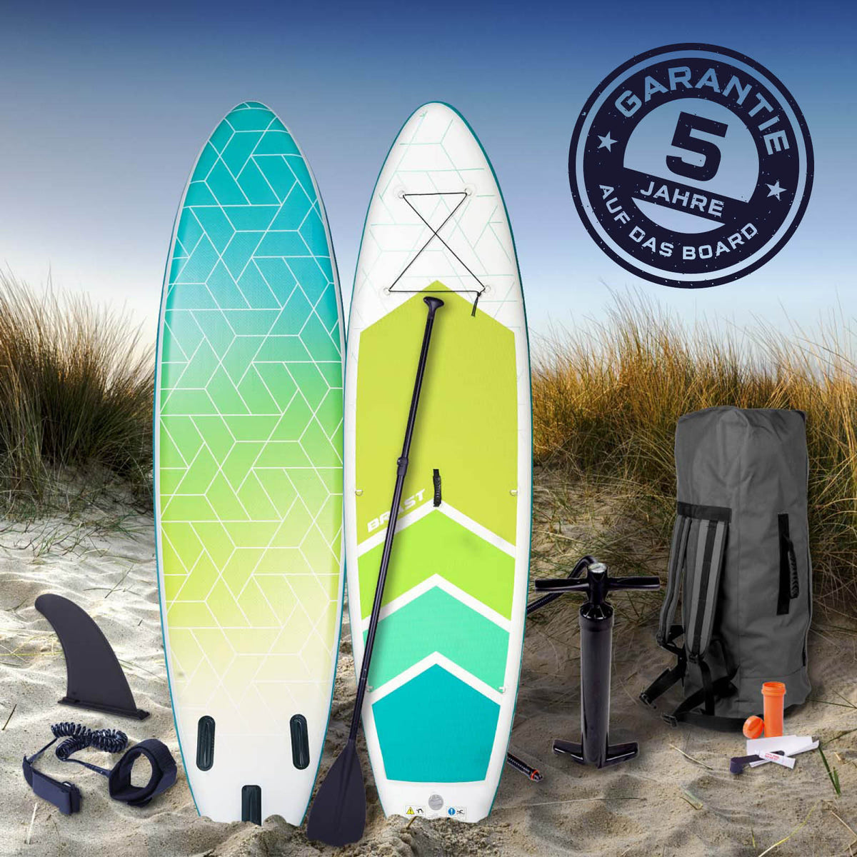 SUP Board aufblasbar GRID 320 lime