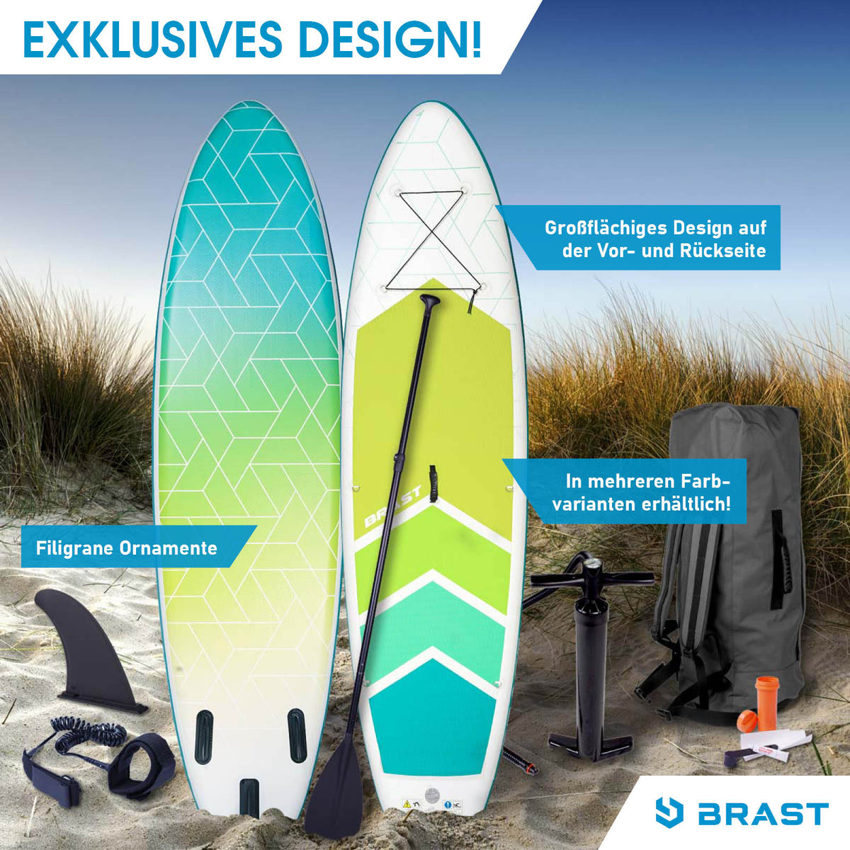 SUP Board aufblasbar GRID 320 lime