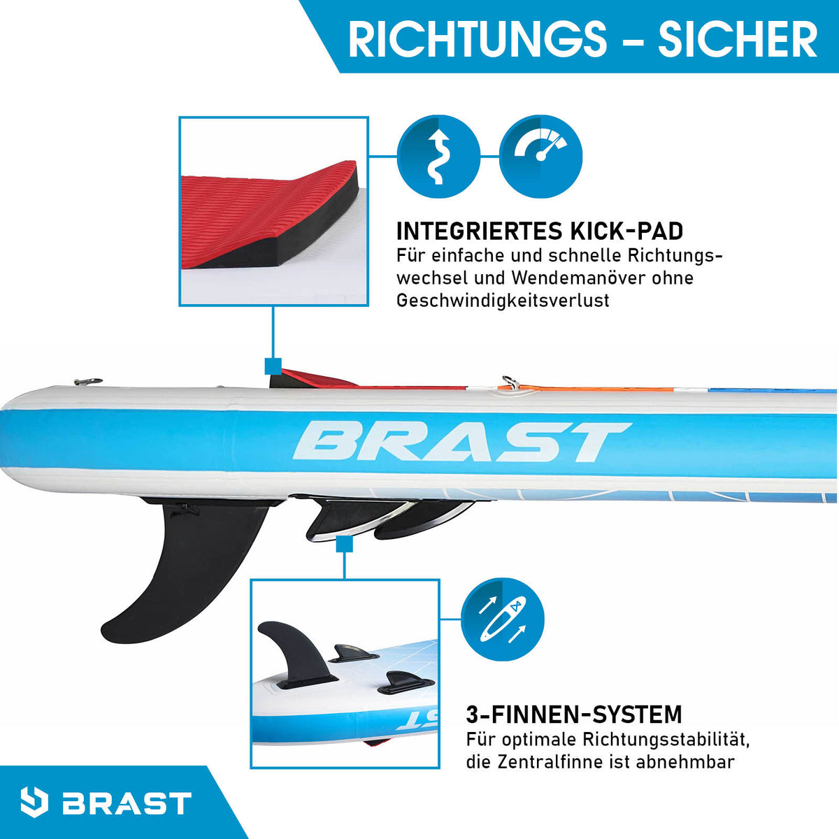 SUP Board aufblasbar GRID 320 blue red