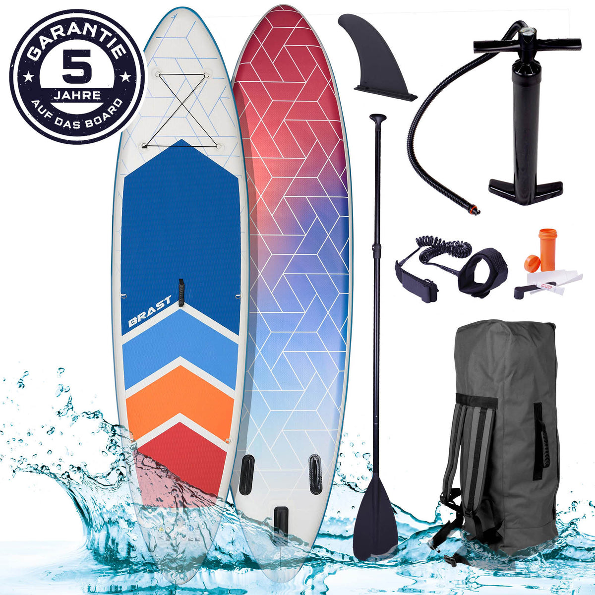 SUP Board aufblasbar GRID 320 blue red