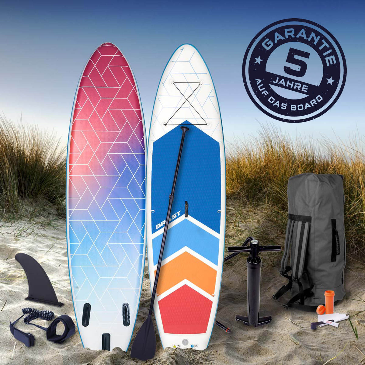 SUP Board aufblasbar GRID 320 blue red