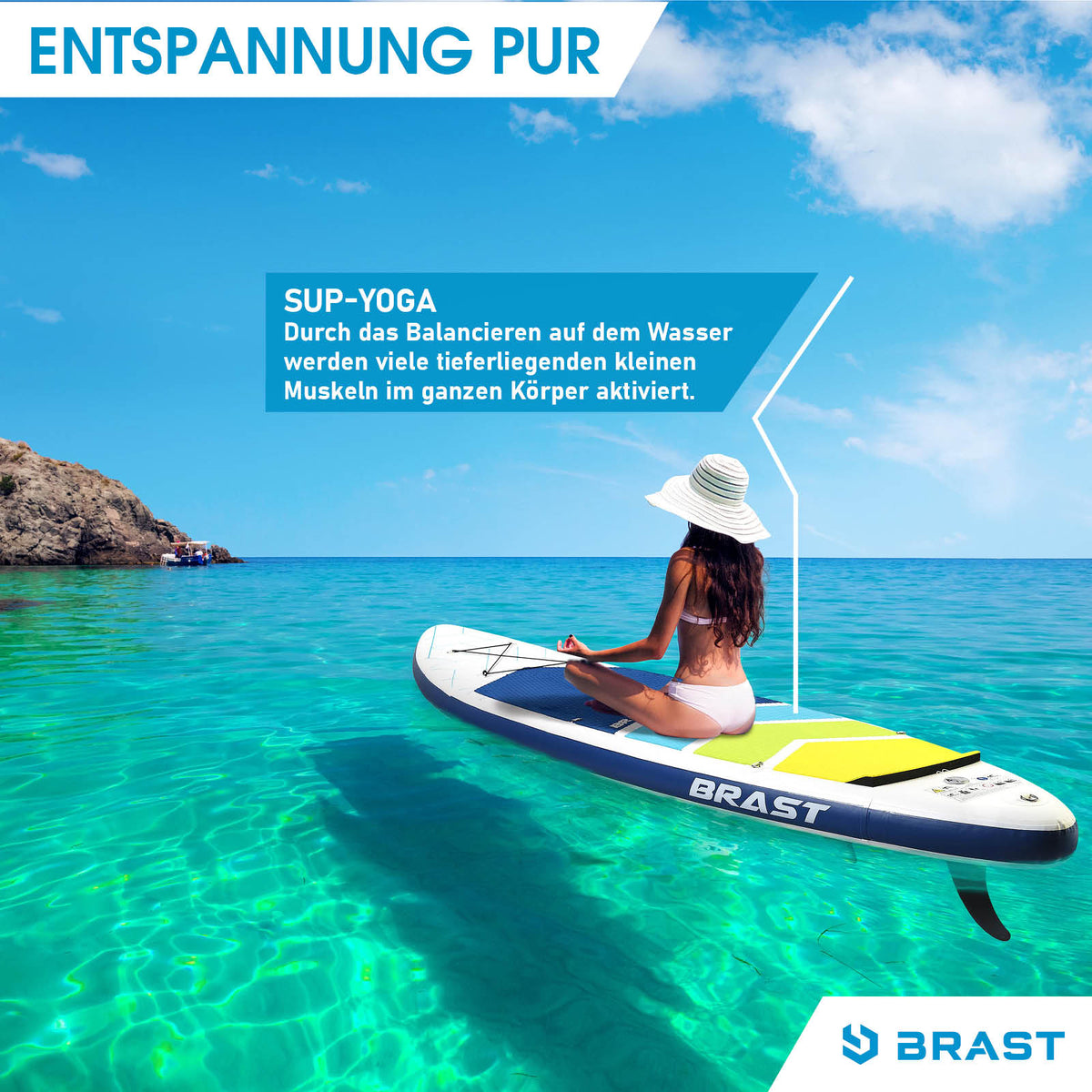 SUP Board aufblasbar GRID 320 blue yellow
