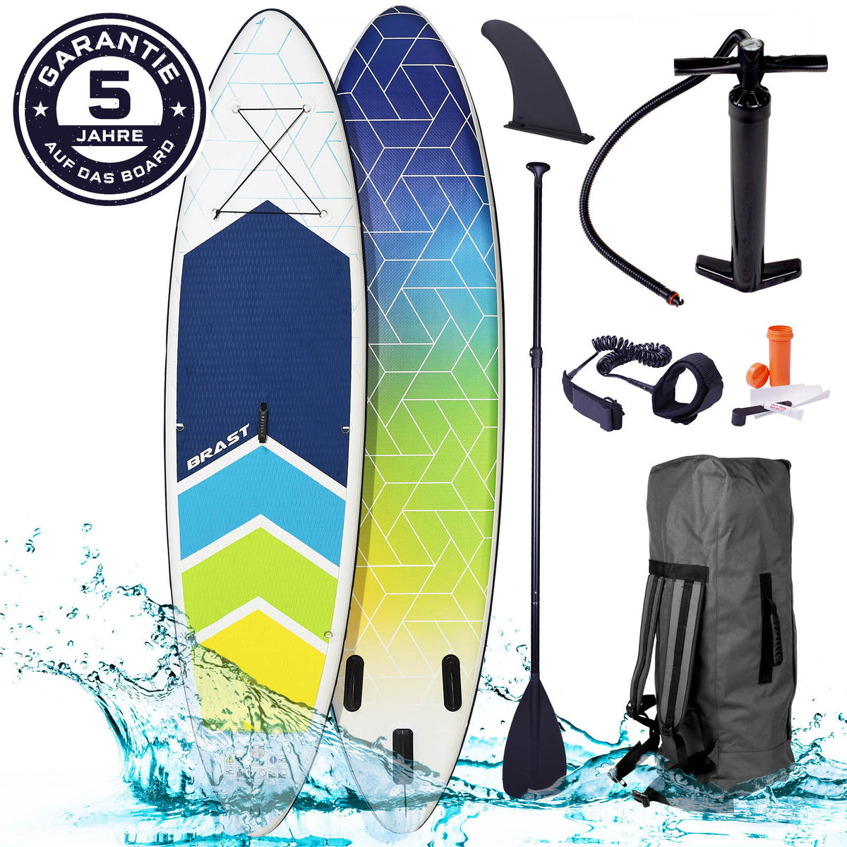SUP Board aufblasbar GRID 320 blue yellow