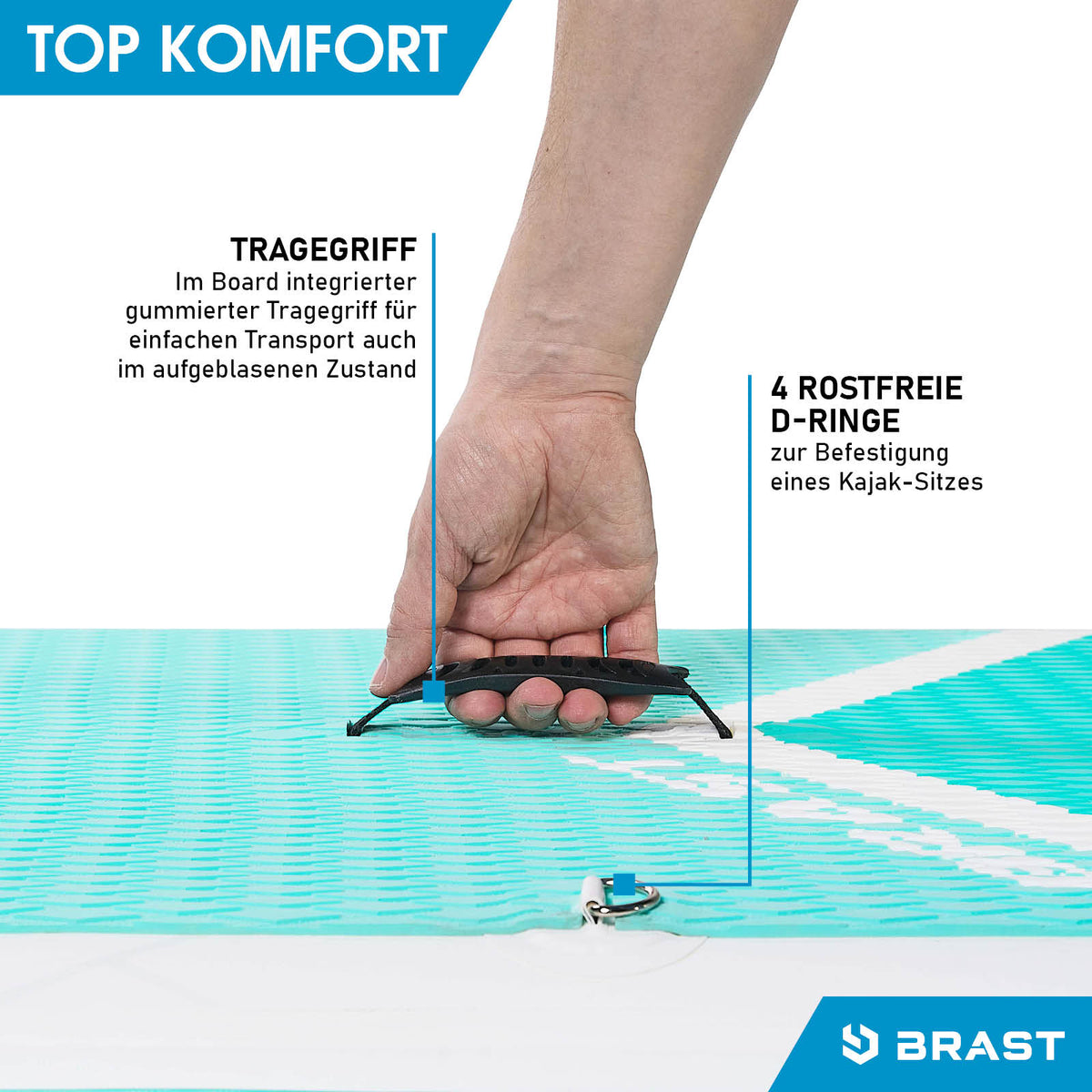 SUP Board aufblasbar GRID 320 türkis