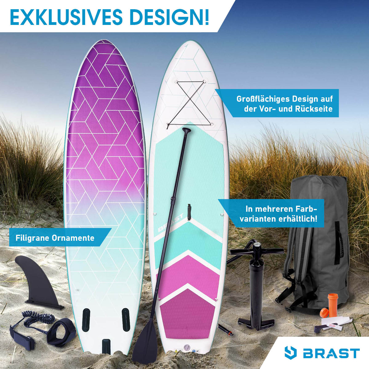 SUP Board aufblasbar GRID 320 türkis
