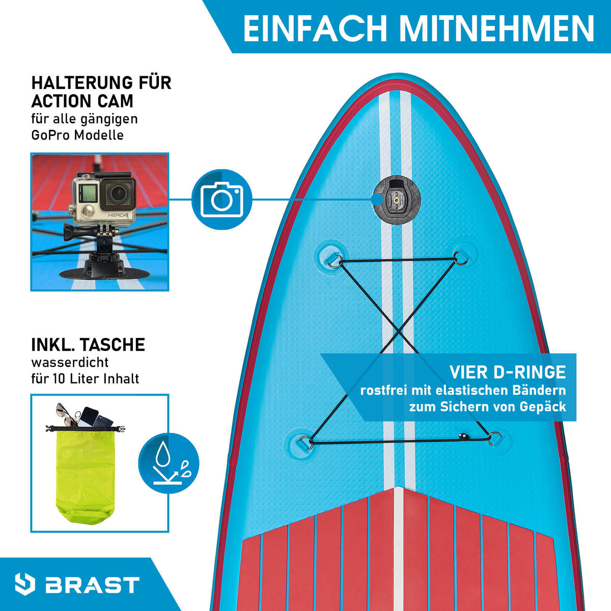 SUP Board aufblasbar TURTLE 320 blue
