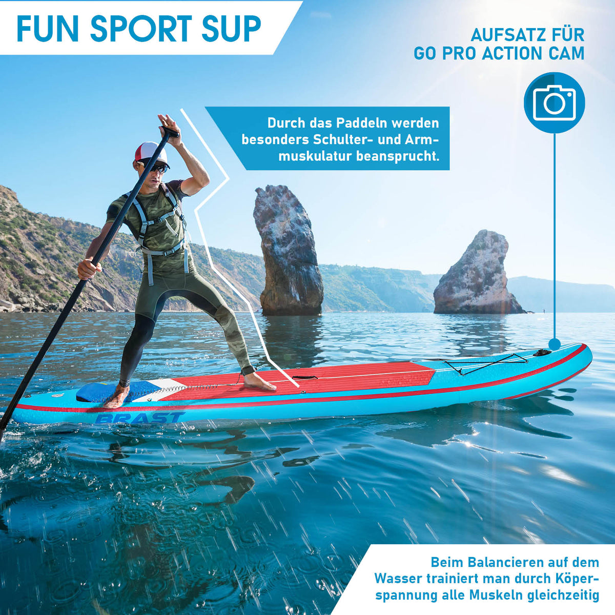 SUP Board aufblasbar TURTLE 320 blue
