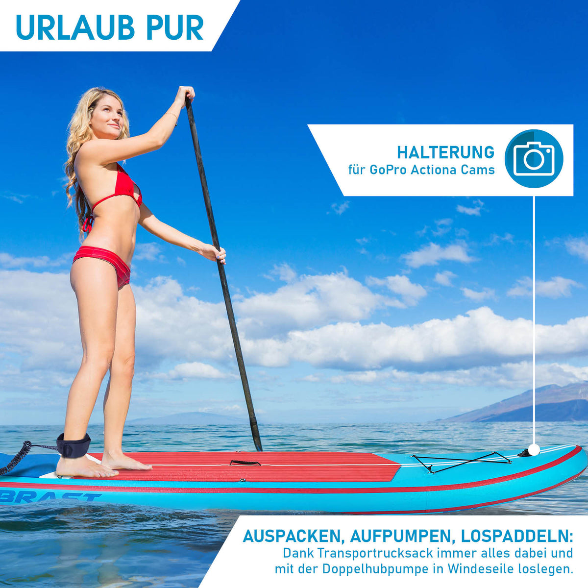 SUP Board aufblasbar TURTLE 320 blue