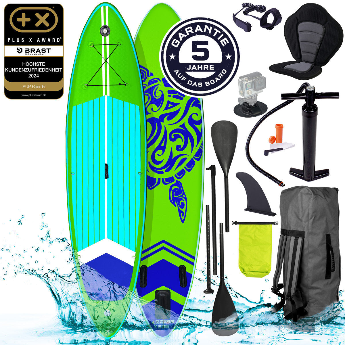 SUP Board aufblasbar TURTLE 320 green
