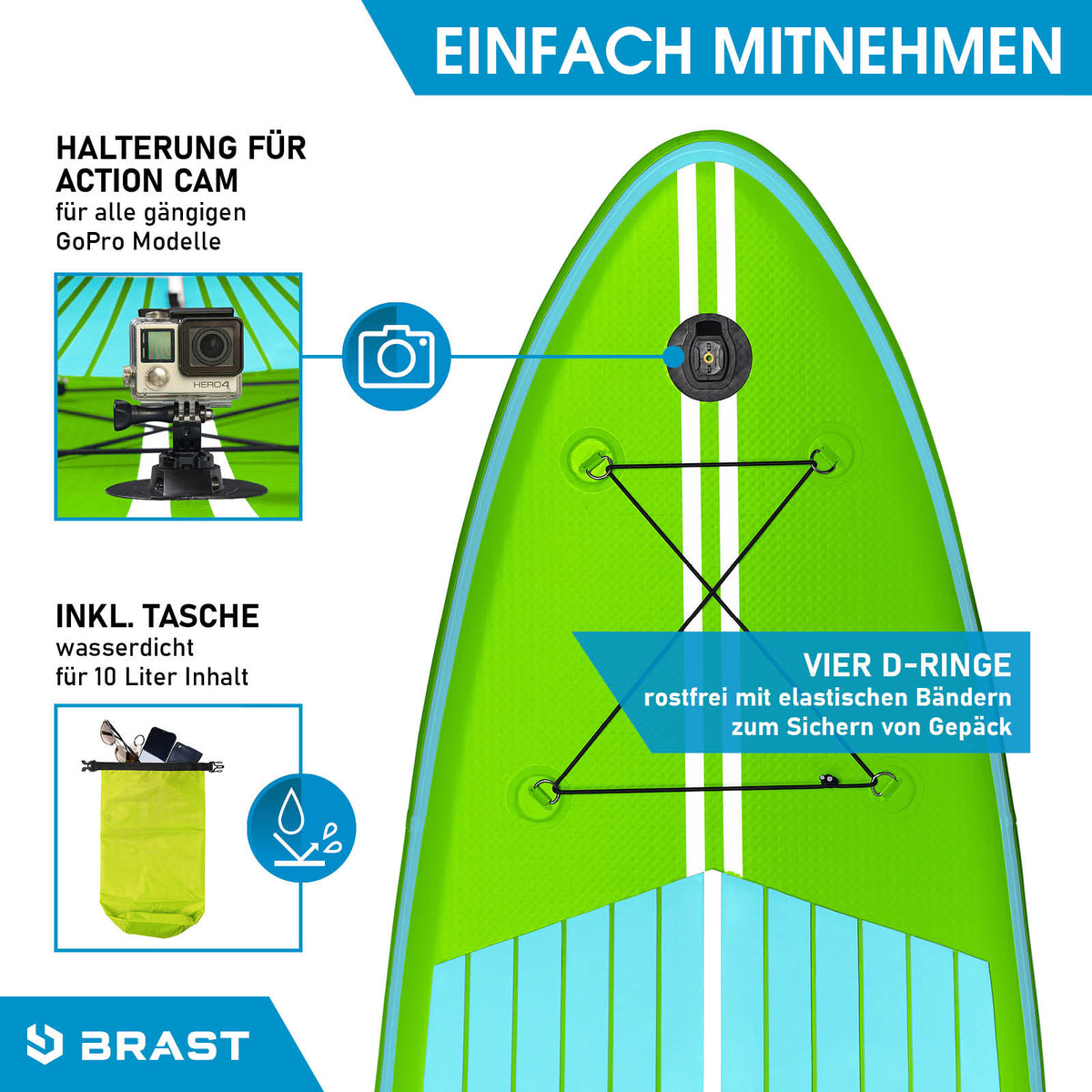 SUP Board aufblasbar TURTLE 320 green