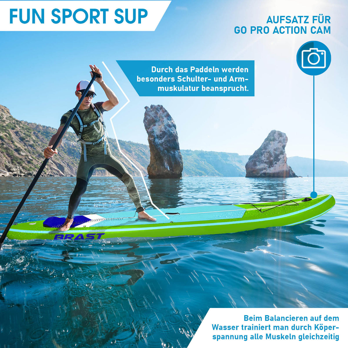 SUP Board aufblasbar TURTLE 320 green