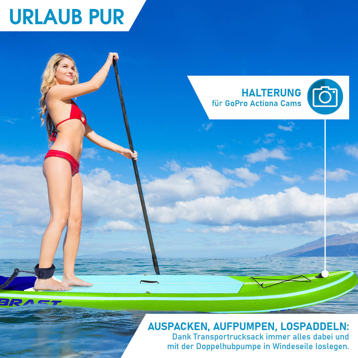 SUP Board aufblasbar TURTLE 320 green