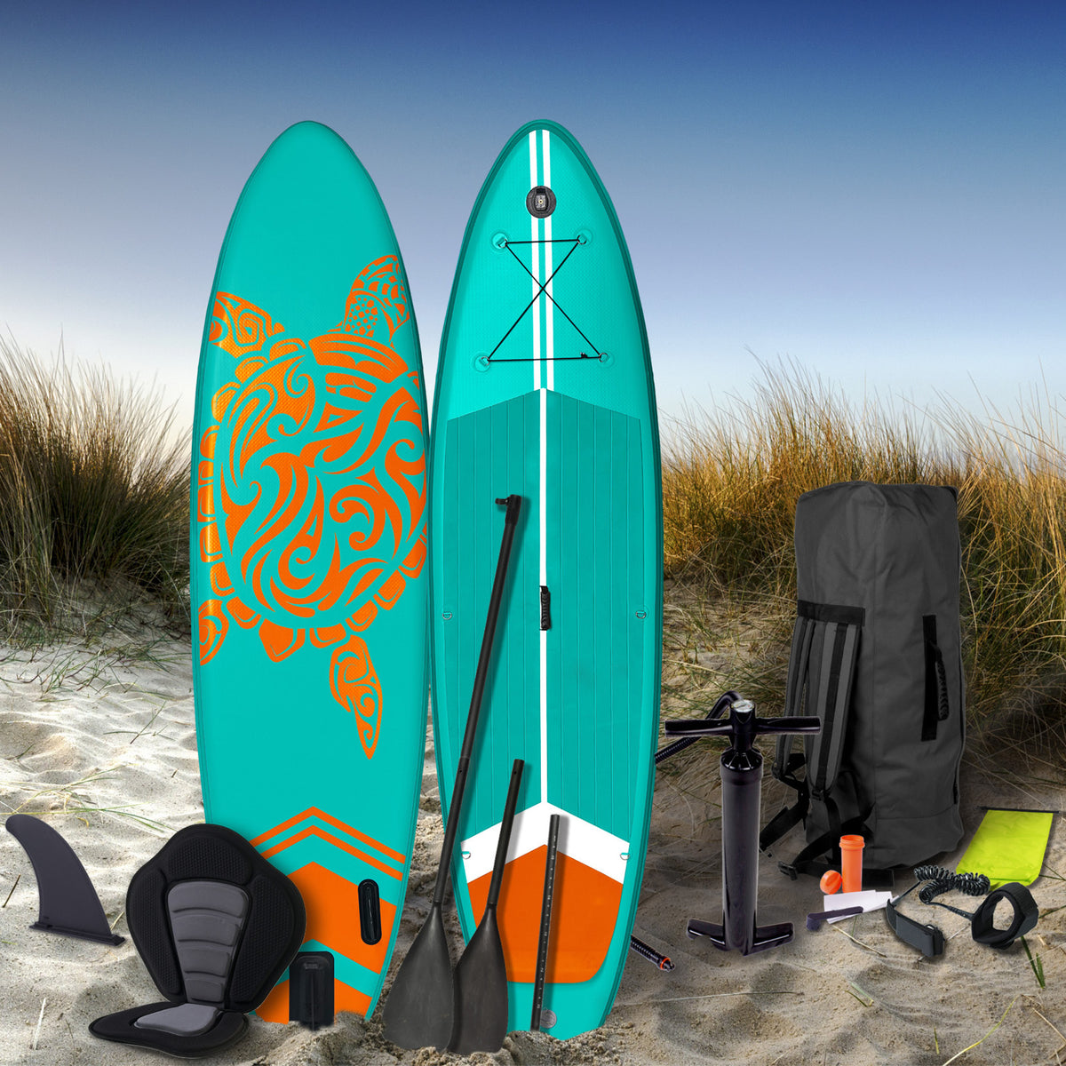 SUP Board aufblasbar TURTLE 320 petrol