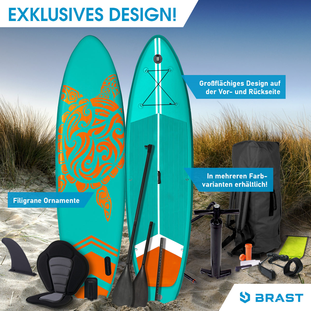 SUP Board aufblasbar TURTLE 320 petrol