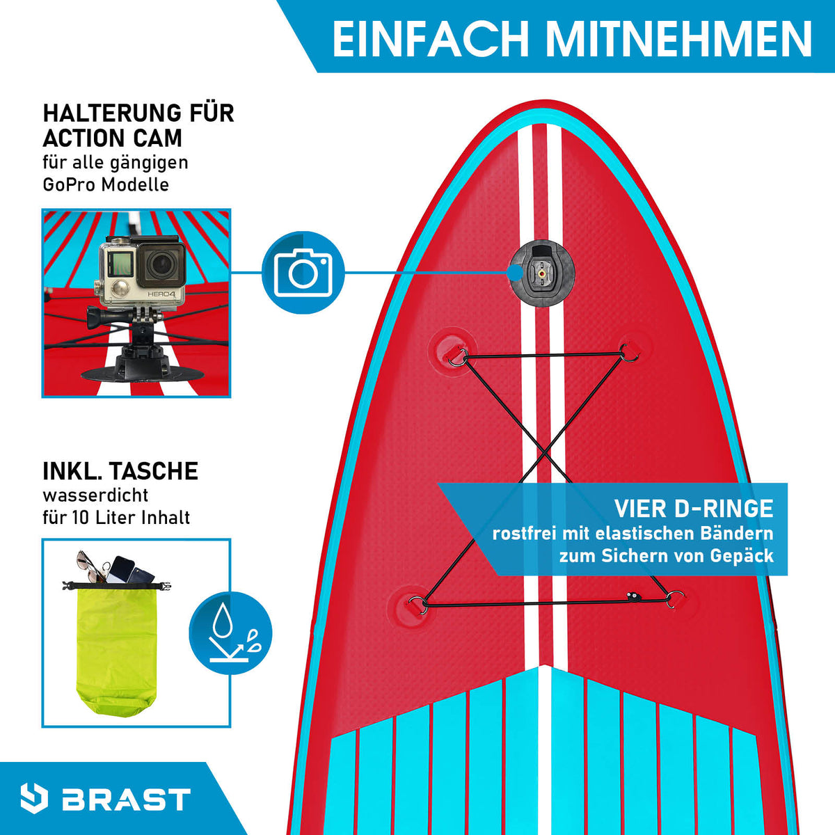 SUP Board aufblasbar SUPER SET 320 red