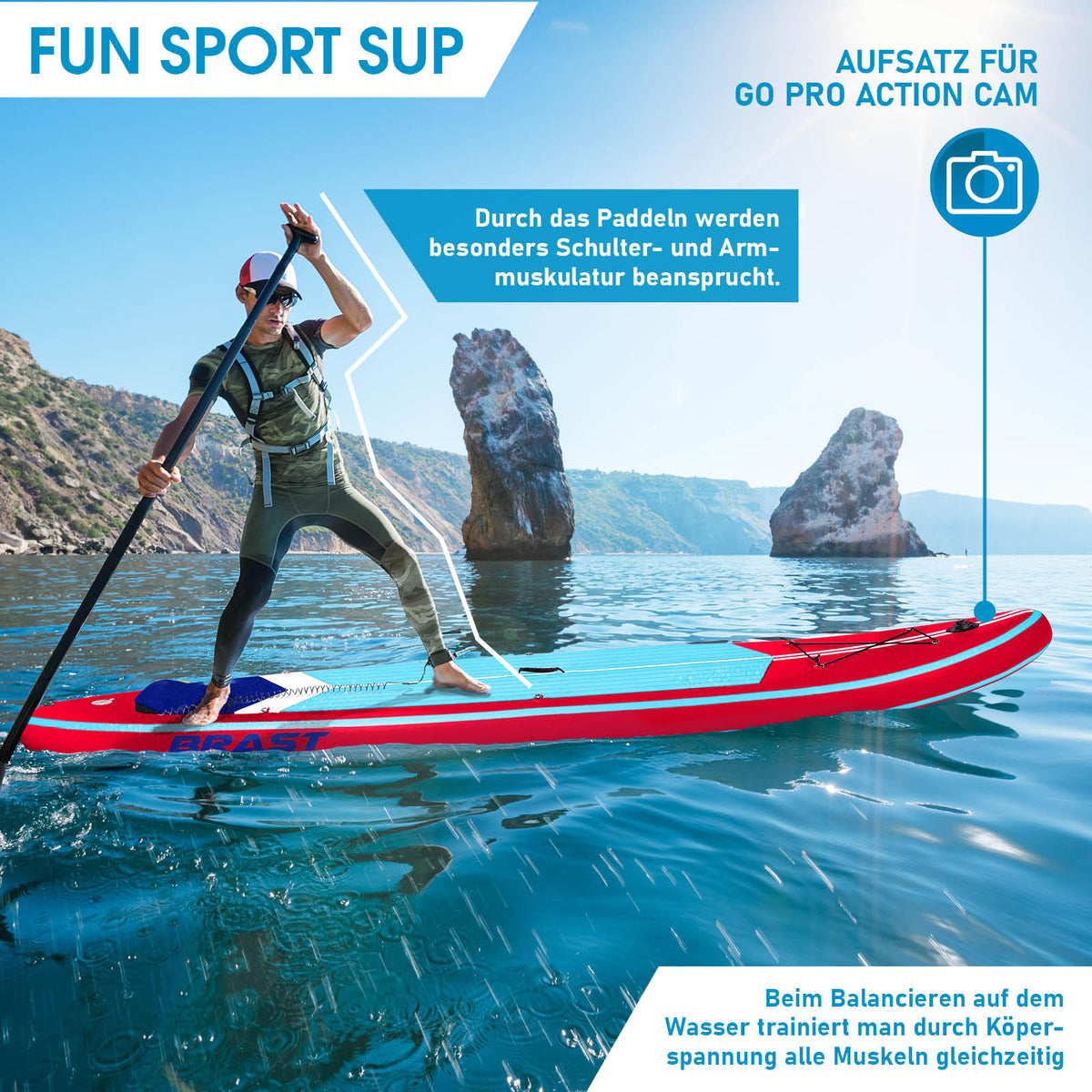 SUP Board aufblasbar SUPER SET 320 red