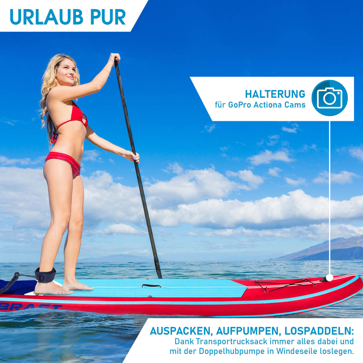 SUP Board aufblasbar SUPER SET 320 red