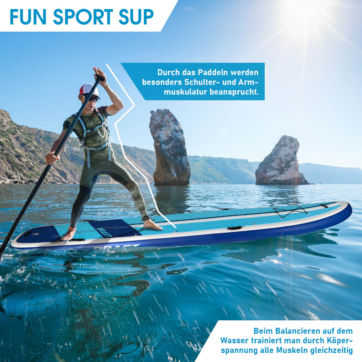 SUP Board aufblasbar FAMILY SHARK 370