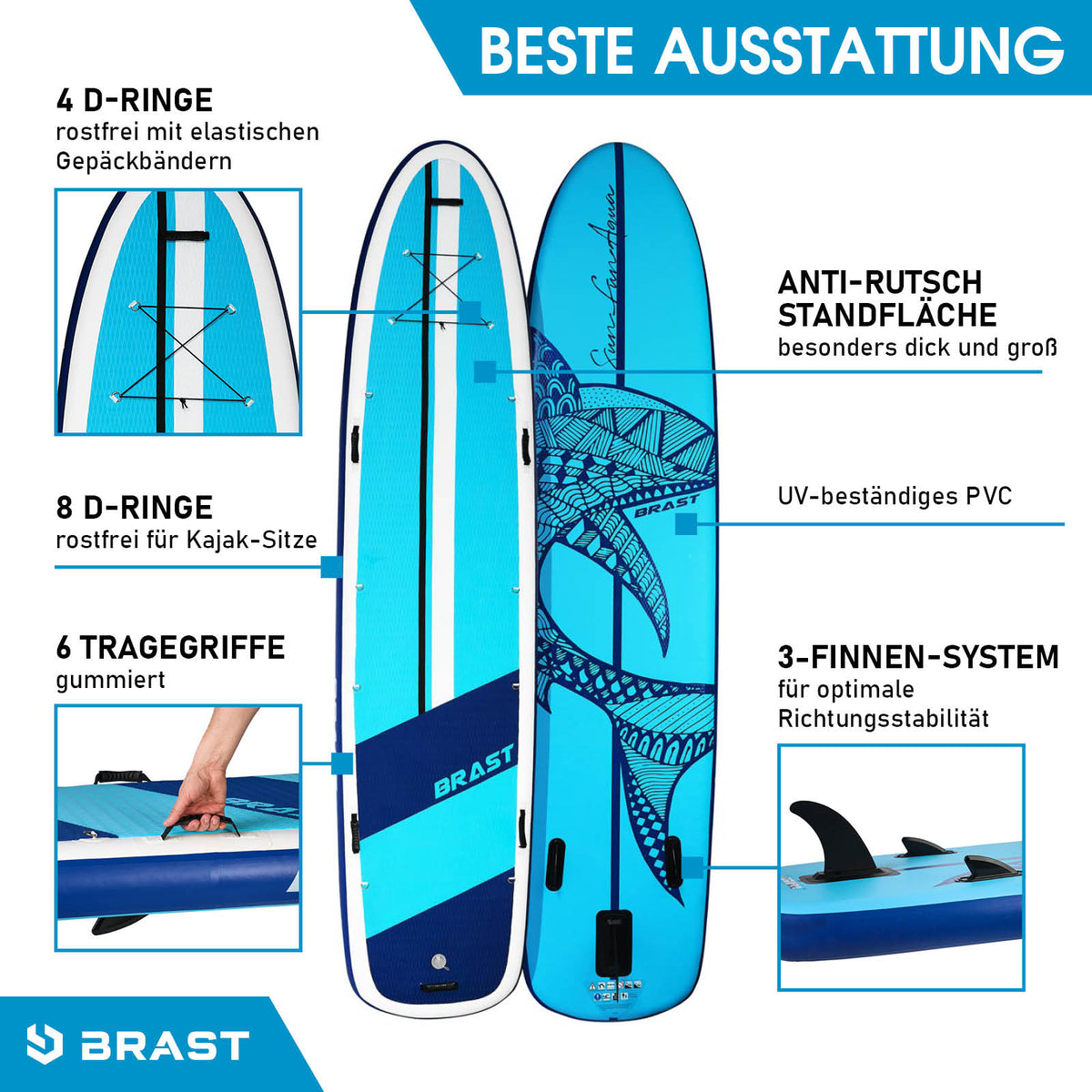 SUP Board aufblasbar FAMILY SHARK 370