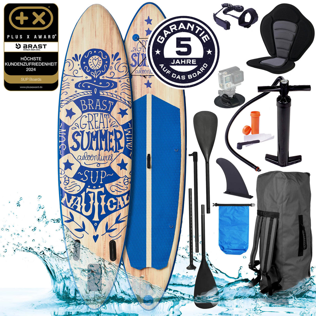 Aufblasbares SUP Board Set SUMMER 320 natural blue