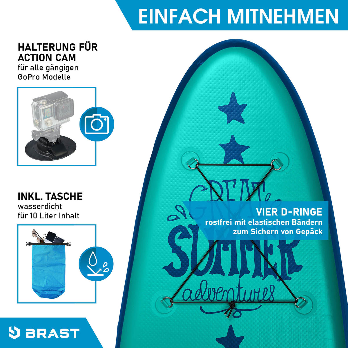 Aufblasbares SUP Board Set SUMMER 320 petrol
