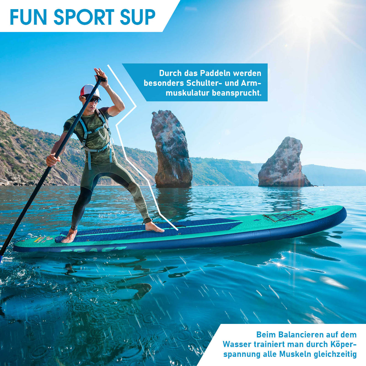 Aufblasbares SUP Board Set SUMMER 320 petrol