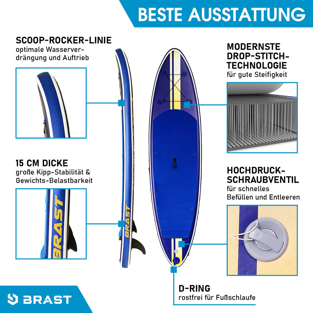 SUP Board aufblasbar mit Sitz SHARK 320 Deluxe