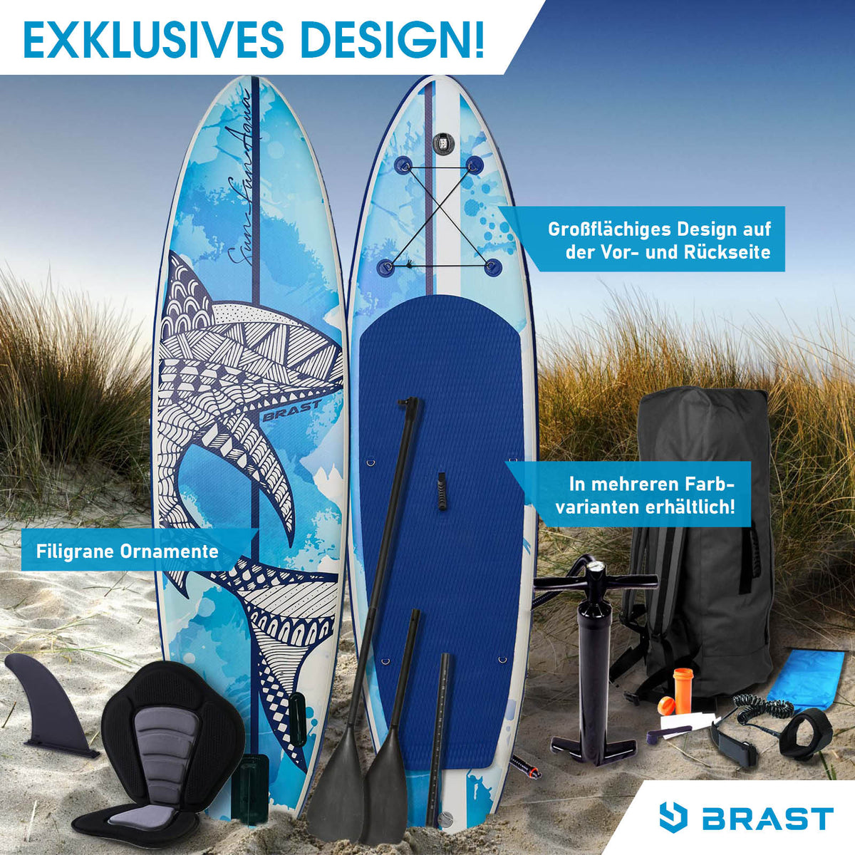 SUP Board aufblasbar mit Sitz SHARK 320 Splash