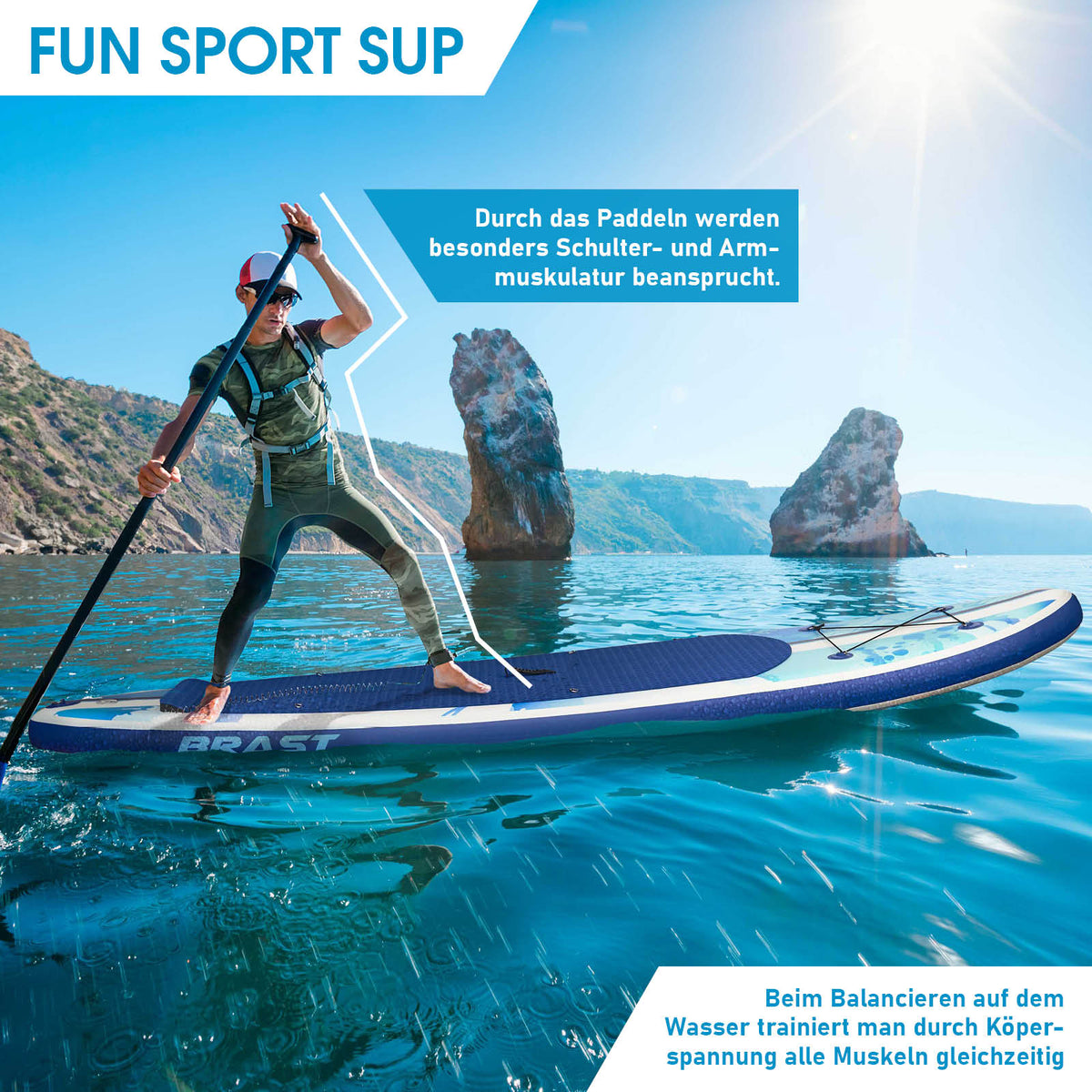 SUP Board aufblasbar mit Sitz SHARK 320 Splash